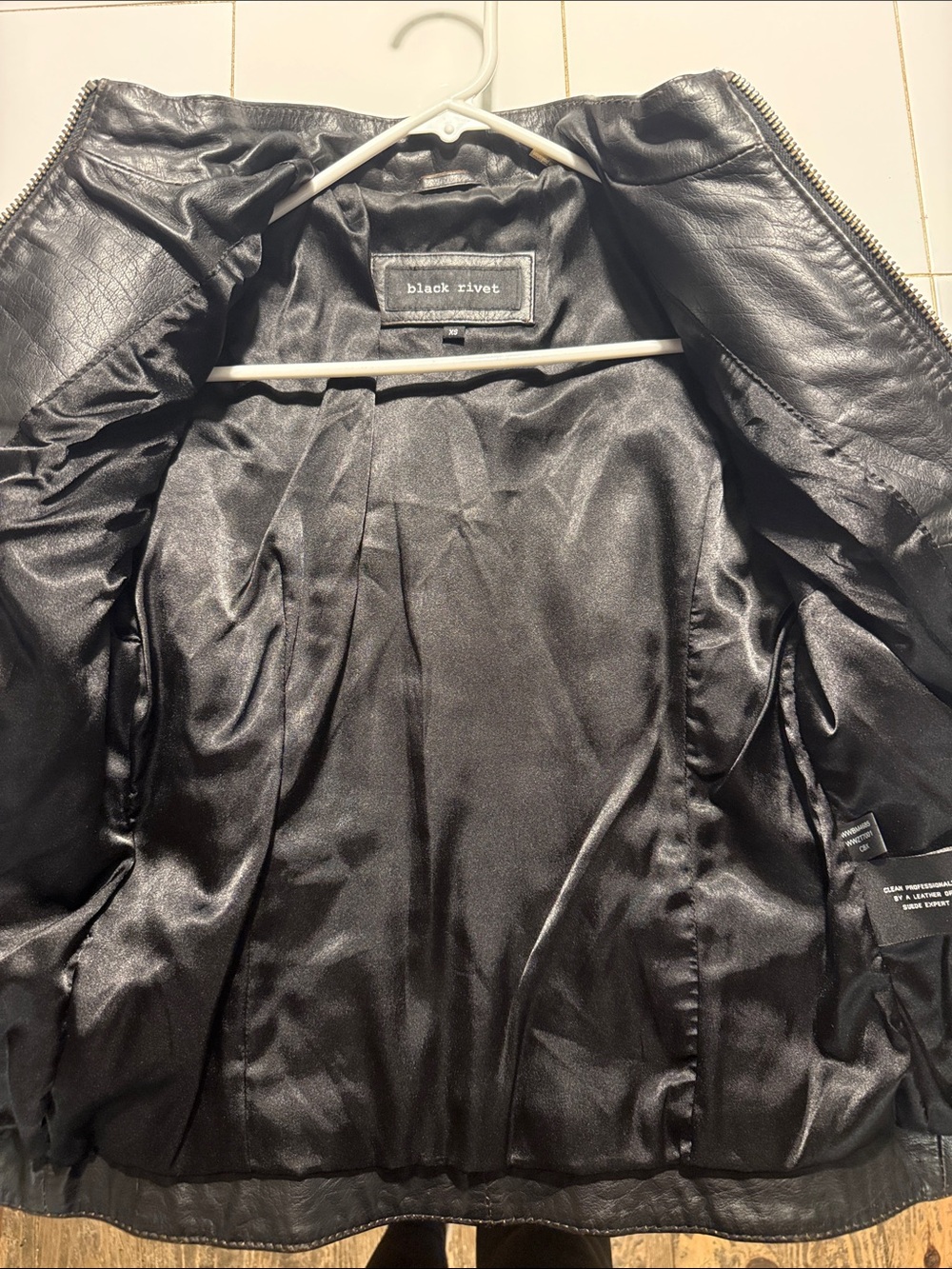 Black Rivet Black Leather Star-Accent Jacket - Picture 2 of 6
